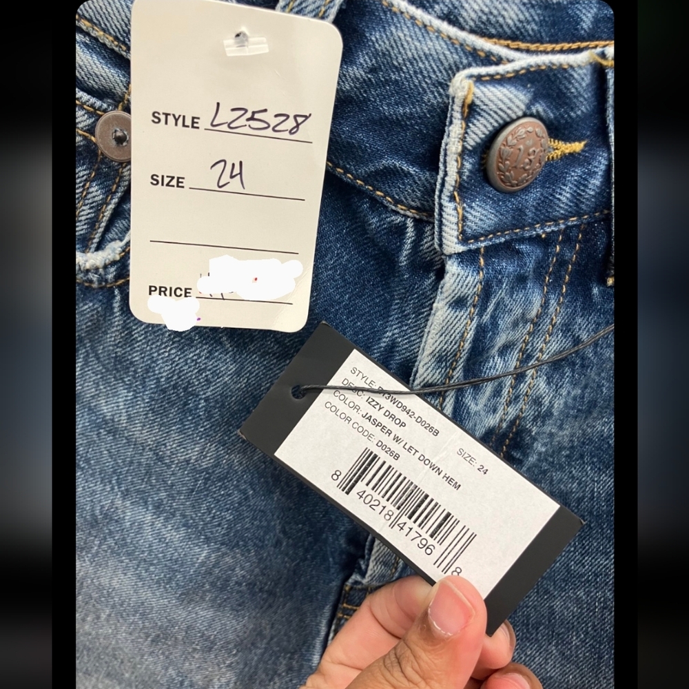 Nwt R13 Izzy Drop In Jasper Color With Let Down Hem Stylish Blue Women's Jeans - Picture 4 of 13